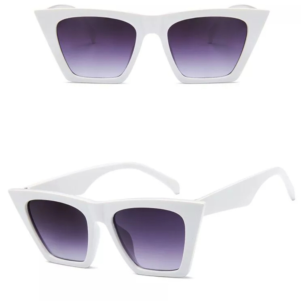 Oversized Fashion UV400 Anti-reflective Cat Shades - White